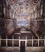 Michelangelo Buonarroti Interior of the Sistine Chapel painting